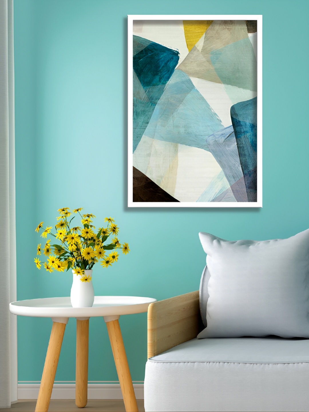 

Aura White & Blue Abstract Paintings Wall Art