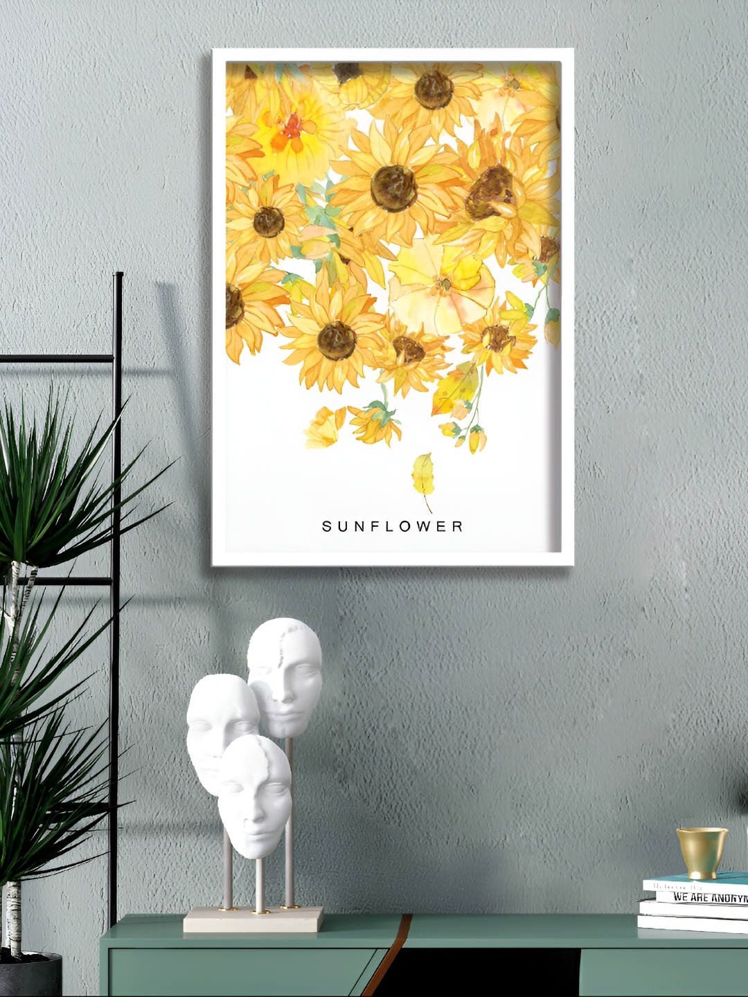 

Aura White & Yellow Floral and Botanical Printed Wall Painting