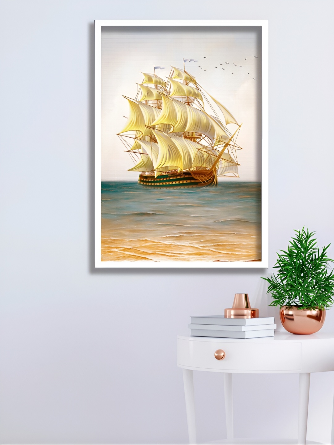 

Aura White & Gold-Toned Abstract Paintings Wall Art