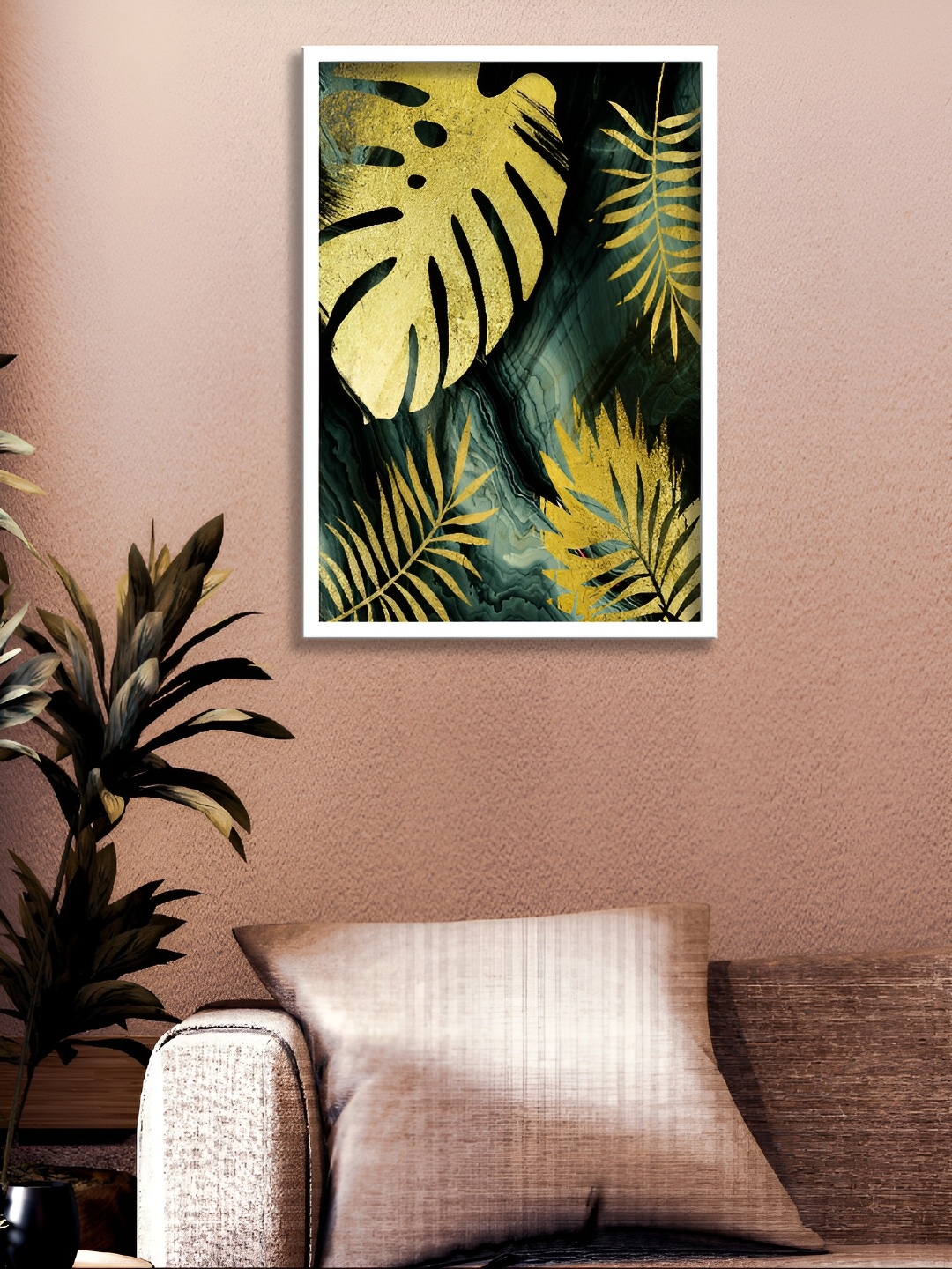 

Aura Black & Gold-Toned 1 Piece Synthetic Wood Floral and Botanical Wall Paintings