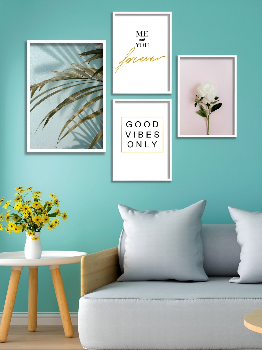 

Aura White & Lavender 4 Piece Synthetic Wood Other Wall Paintings