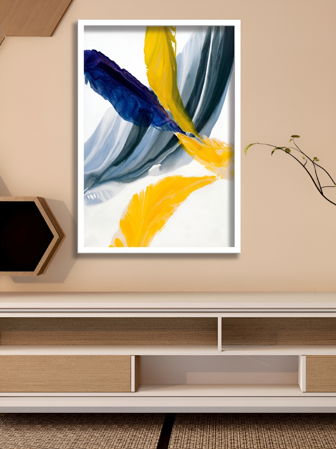 

Aura White & Yellow Abstract Paintings Wall Art