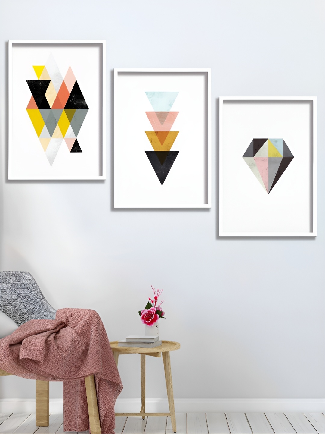 

Aura White & Black 3 Piece Geometric Printed Wall Paintings