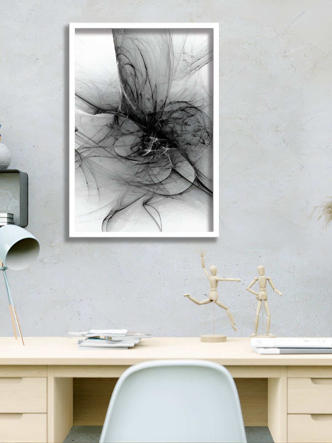 

Aura White & Black Abstract Paintings Wall Art