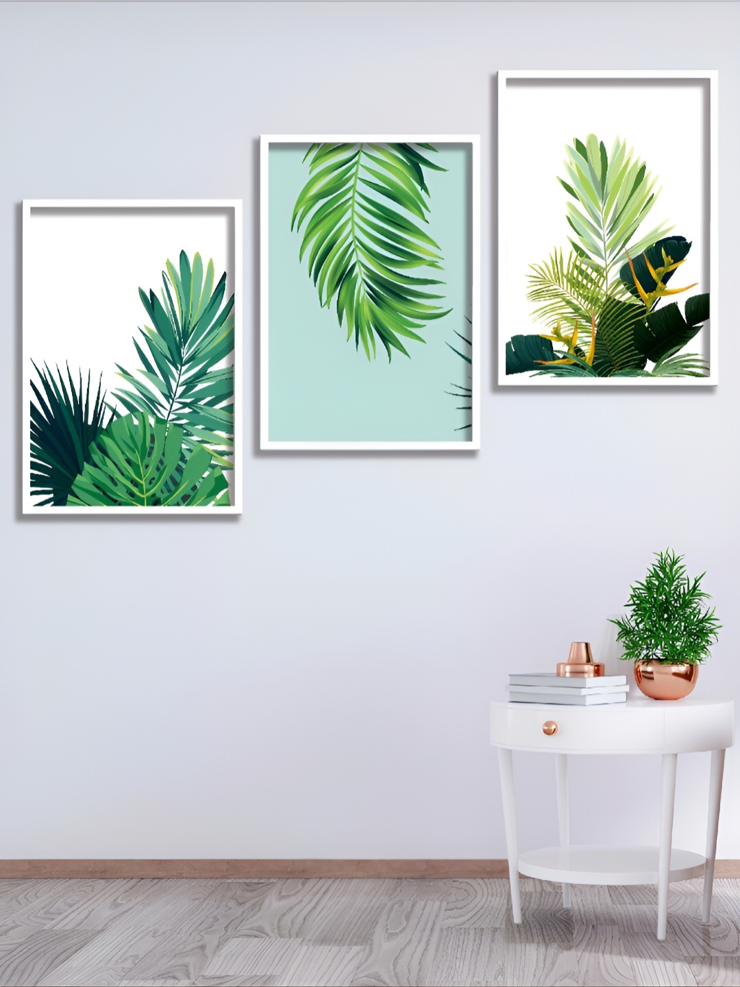 

Aura White & Blue 3 Pieces Abstract Painting Wall Arts