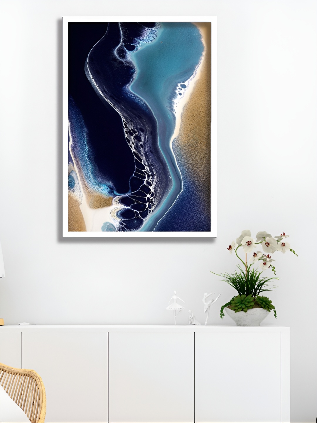 

Aura Beige & Blue Abstract Paintings Wall Art