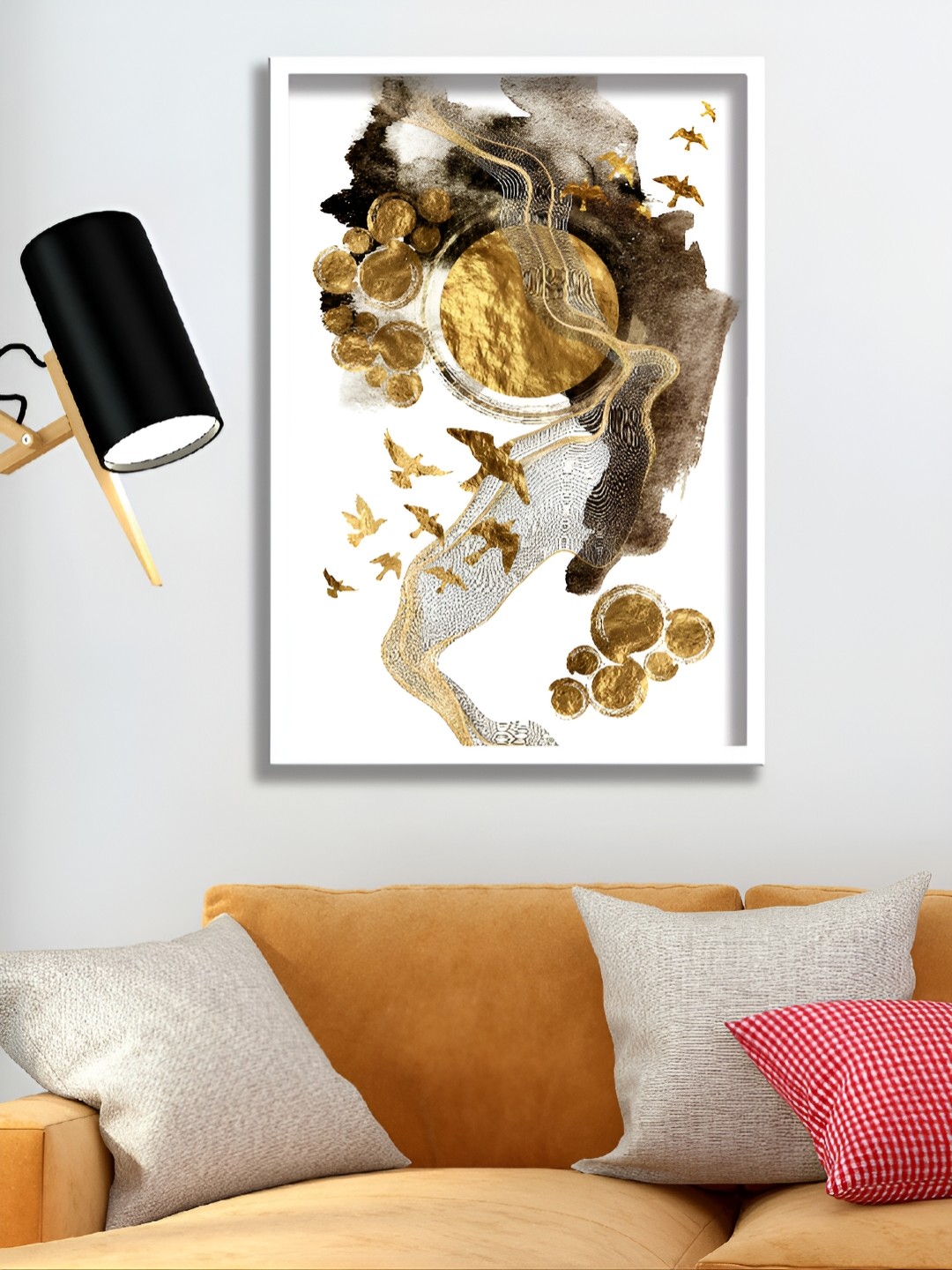 

Aura Gold-Toned & White Abstract Paintings Wall Art