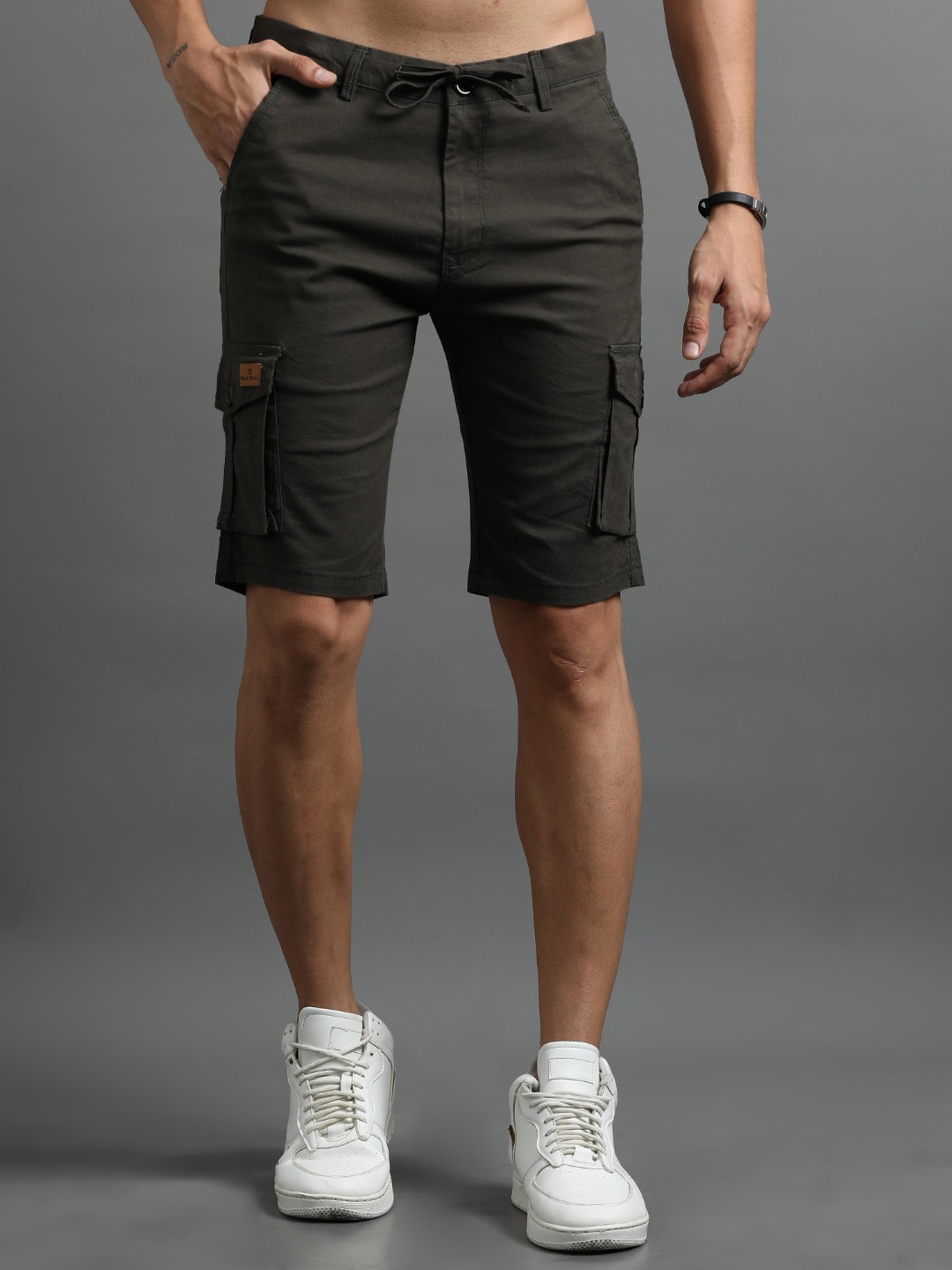 

PAUL STREET Men Slim Fit Cargo Shorts, Olive
