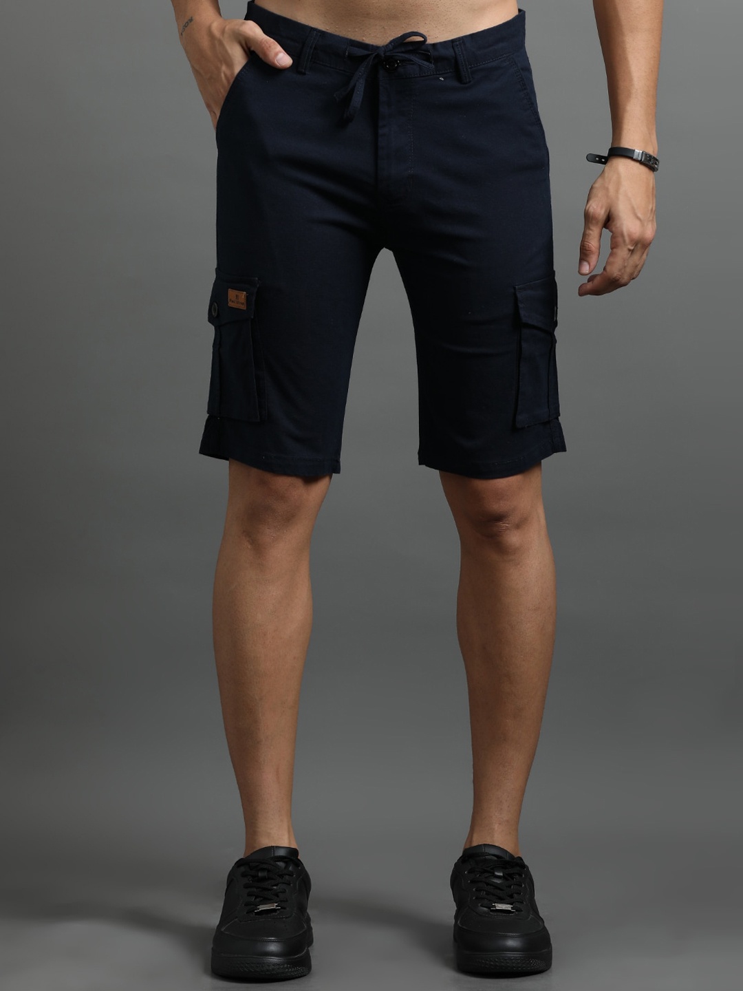 

PAUL STREET Men Slim Fit Cargo Shorts, Navy blue