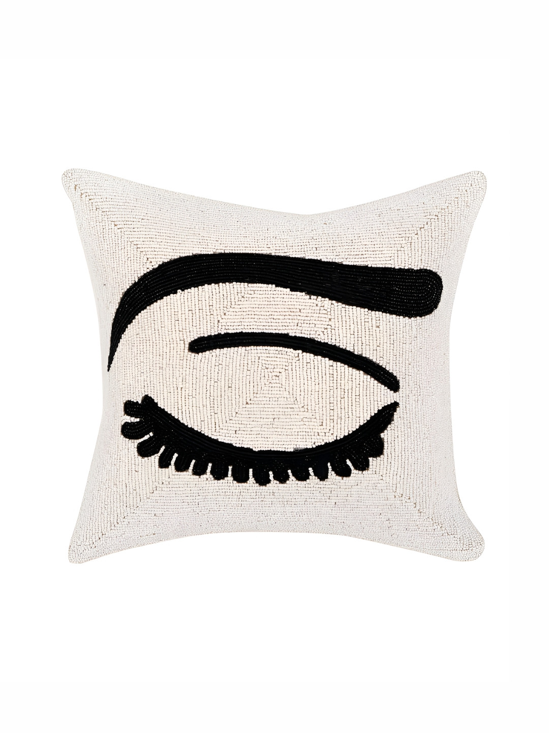 

Aditya Impex White & Black Quirky Patchwork Silk Square Cushion Cover
