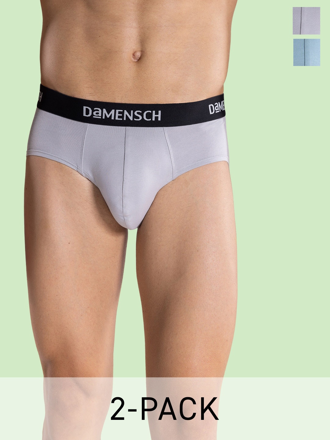 

DAMENSCH Pack of 2 Super Soft Basic Briefs BR1051-MX2003, Grey