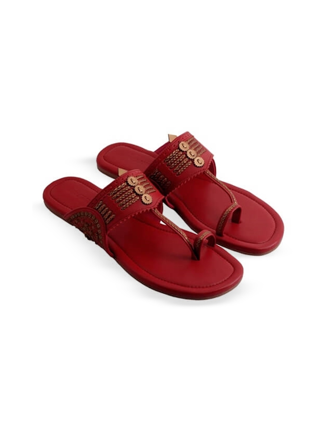 

Aprajita Toor Women Ethnic One Toe Flats with Ethnic - Embellished, Red