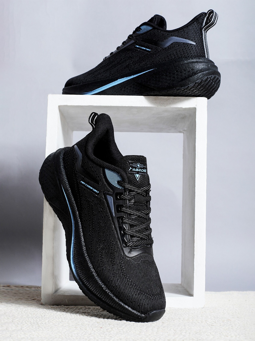 

ABROS Men Running Shoes, Black