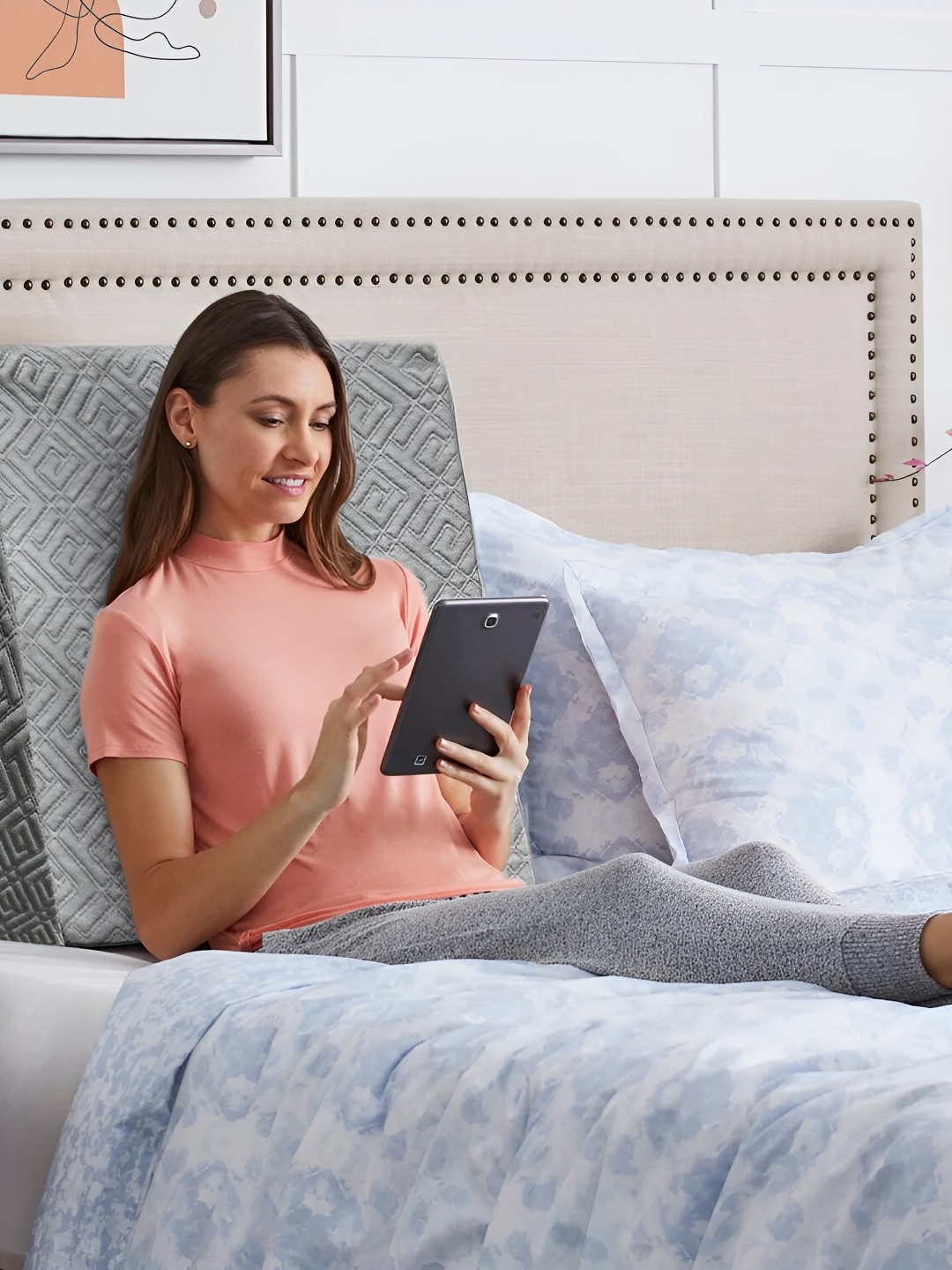 

Sleepsia Grey Textured Memory Foam Filled Sleep Pillow