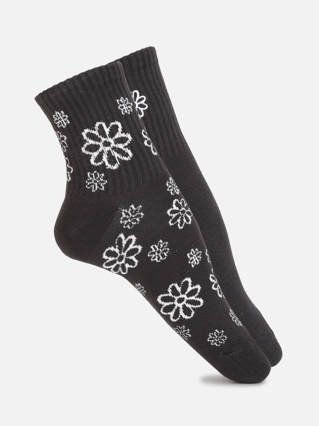 

AMERICAN EAGLE OUTFITTERS Women Pack Of 2 Patterned Ankle Length Socks, Black