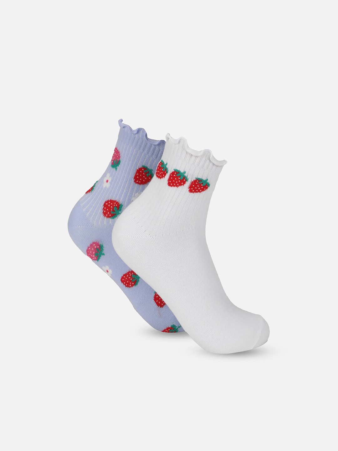 

AMERICAN EAGLE OUTFITTERS Women Pack Of 2 Patterned Above Ankle Socks, White