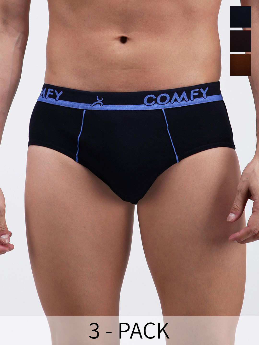 

AMUL COMFY Pack Of 3 Pure Cotton Basic Briefs- AC-CBRIOE-CB-NY-LBR-3XL-3PC, Navy blue