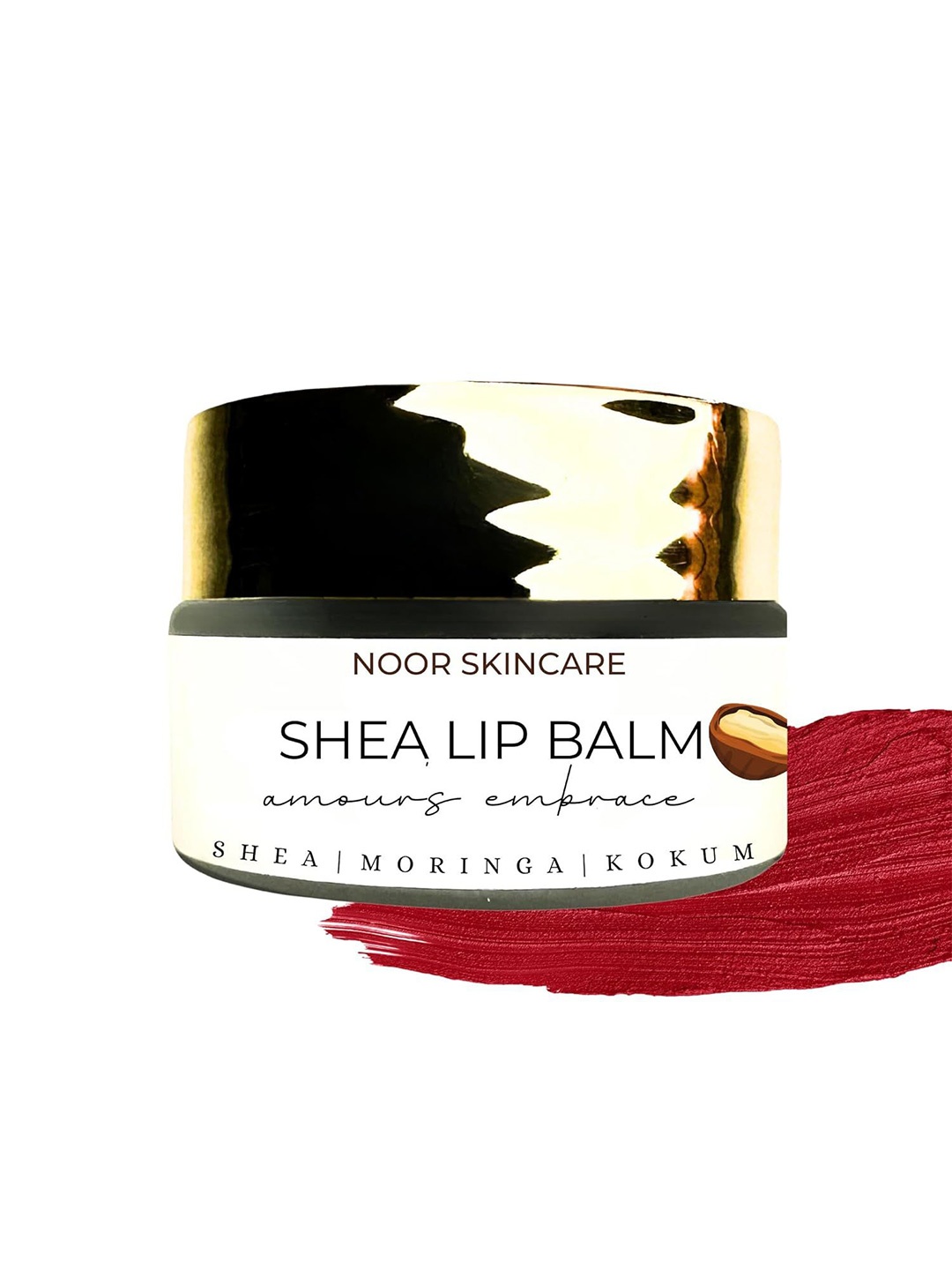 NOOR SKINCARE Shea Lip Balm With Almond Oil & Vitamin E - 12gm, Red