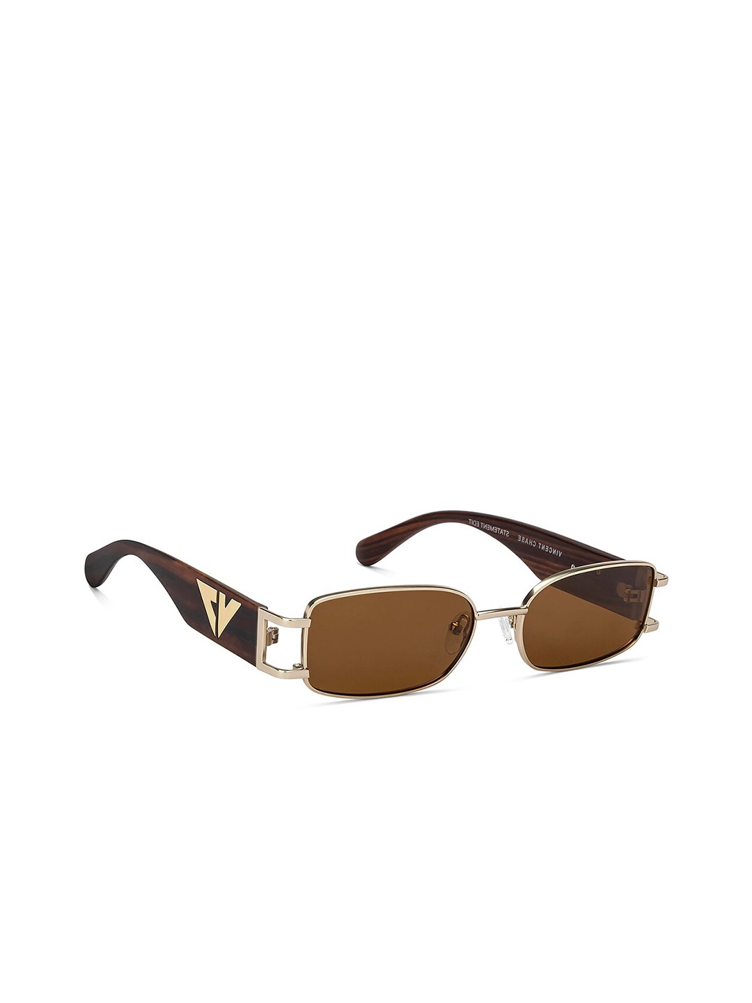 

Vincent Chase by Lenskart Unisex Rectangle Sunglasses with Polarised and UV Protected Lens-216686, Brown