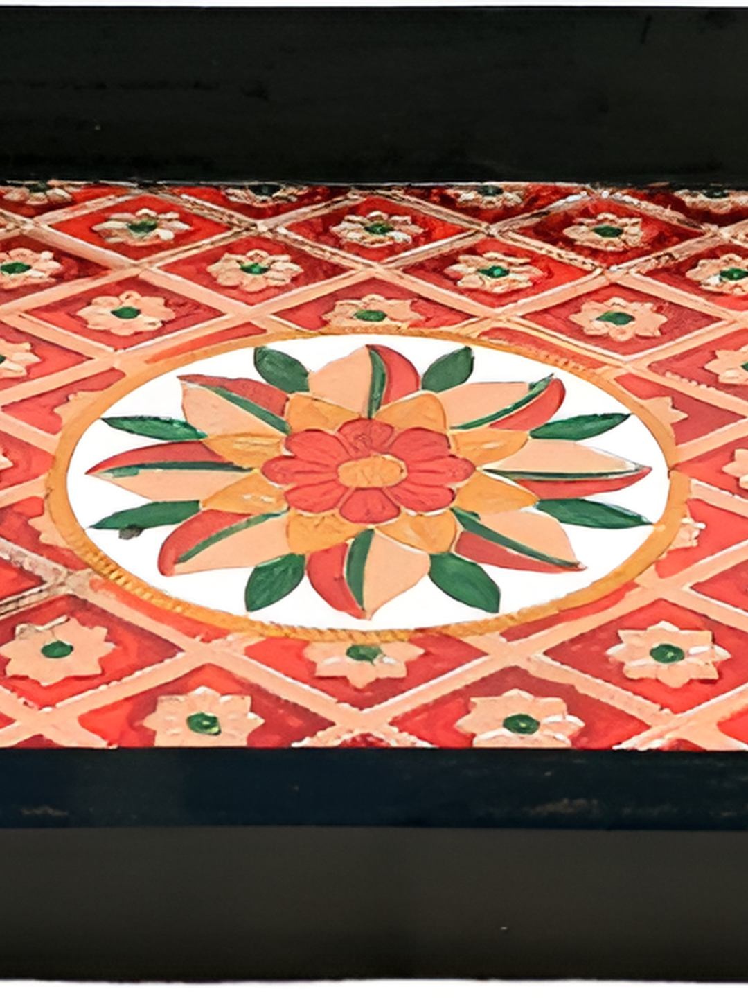 

apka mart Red Wooden Serving Tray
