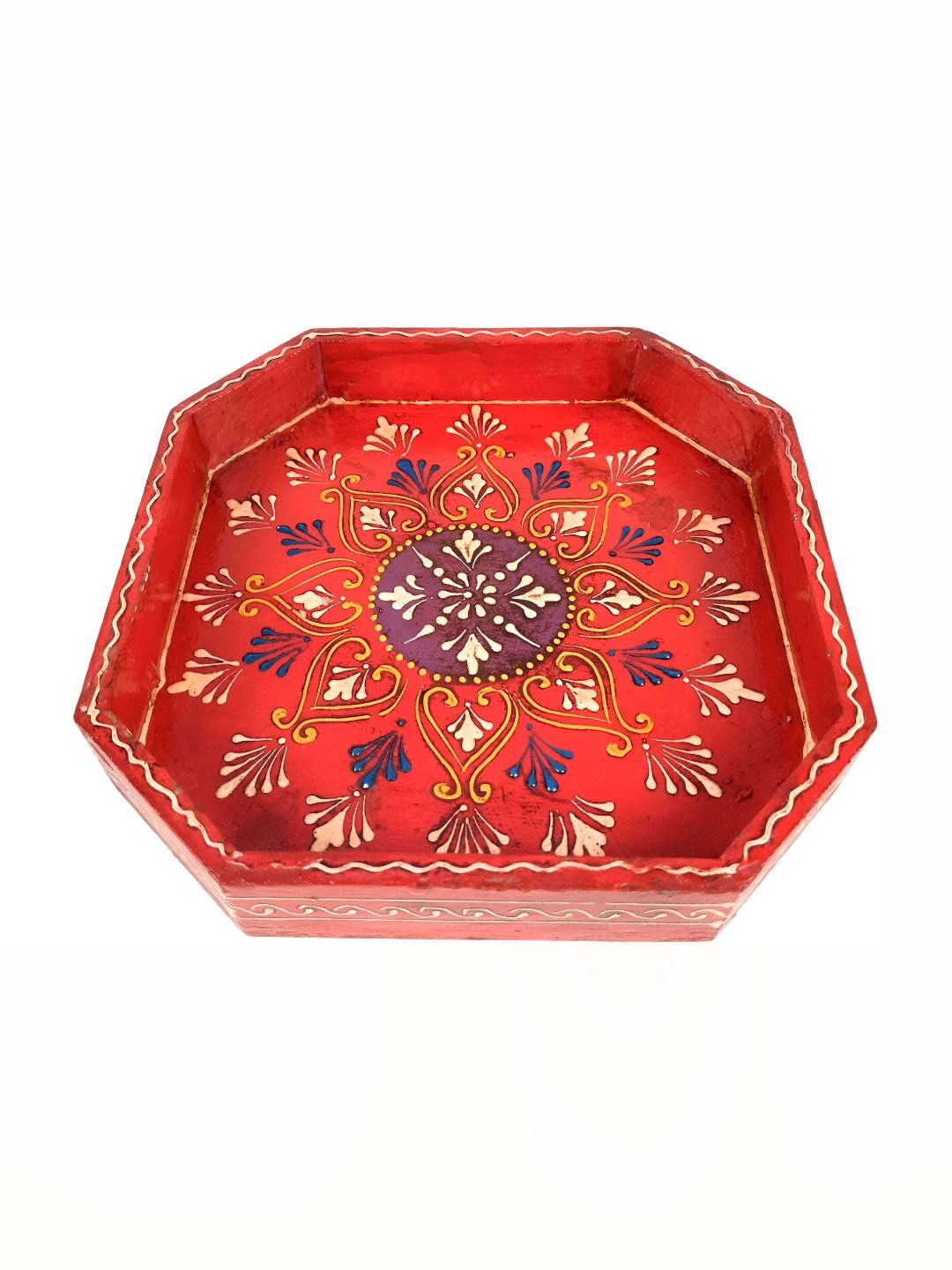 

apka mart Red Wooden Serving Tray