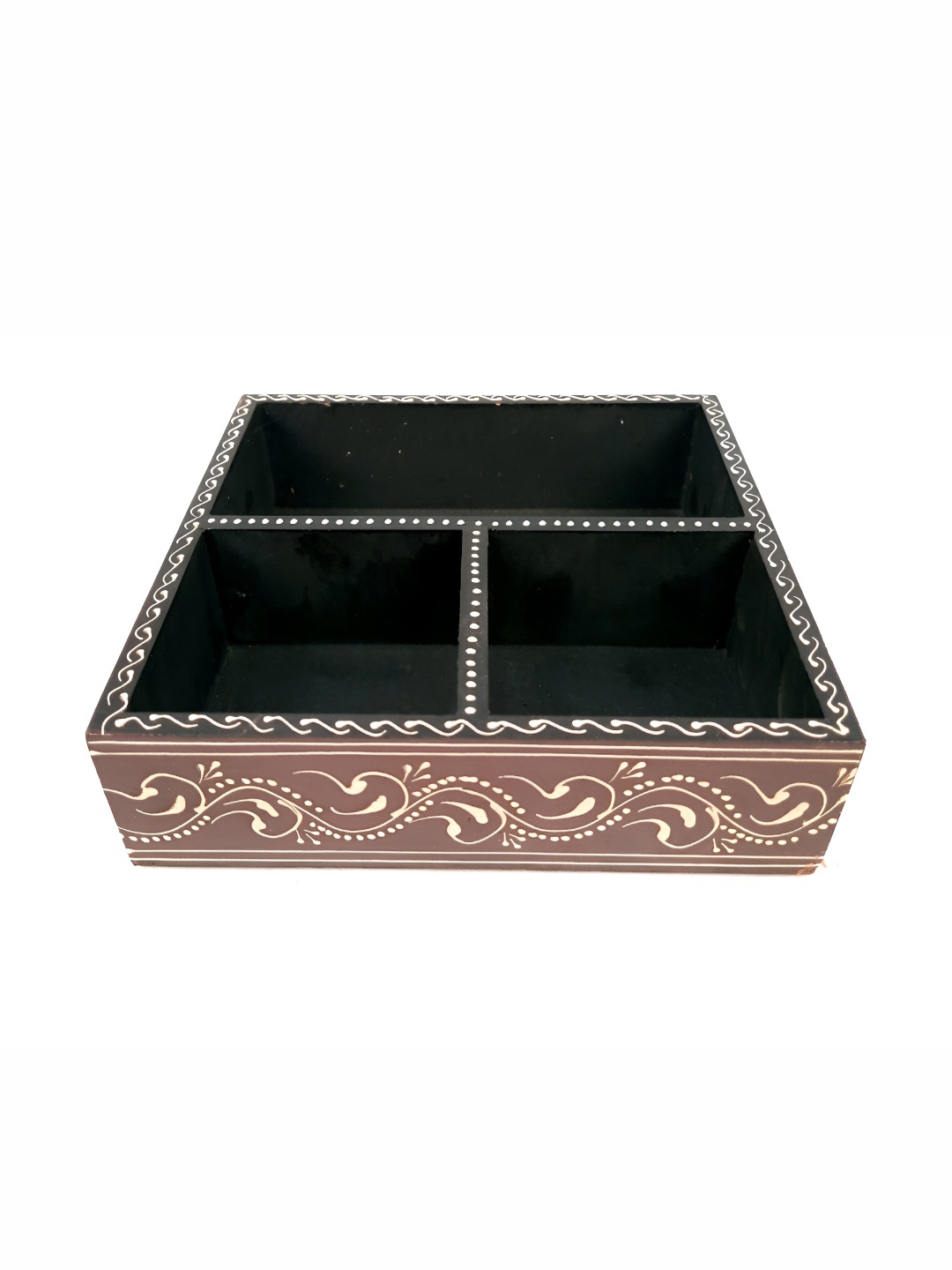 

apka mart Brown & Black Printed Rectangle Wooden Serving Tray