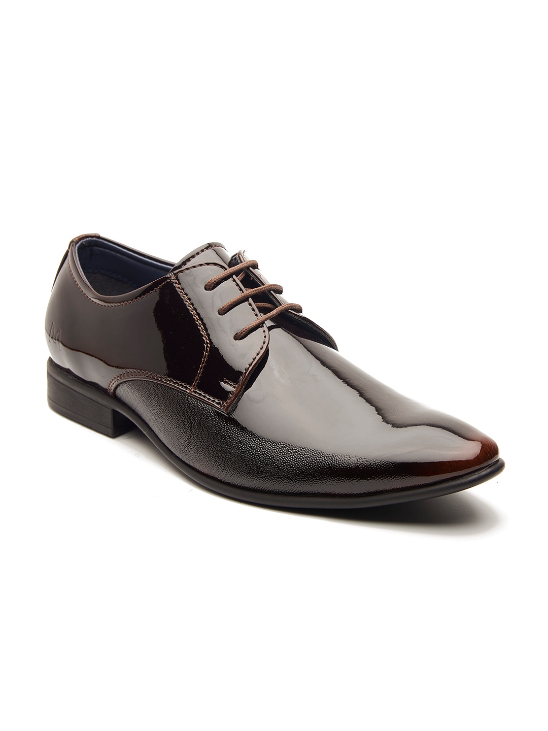 

MICHAEL ANGELO Men Textured Derby Formal Shoes, Burgundy