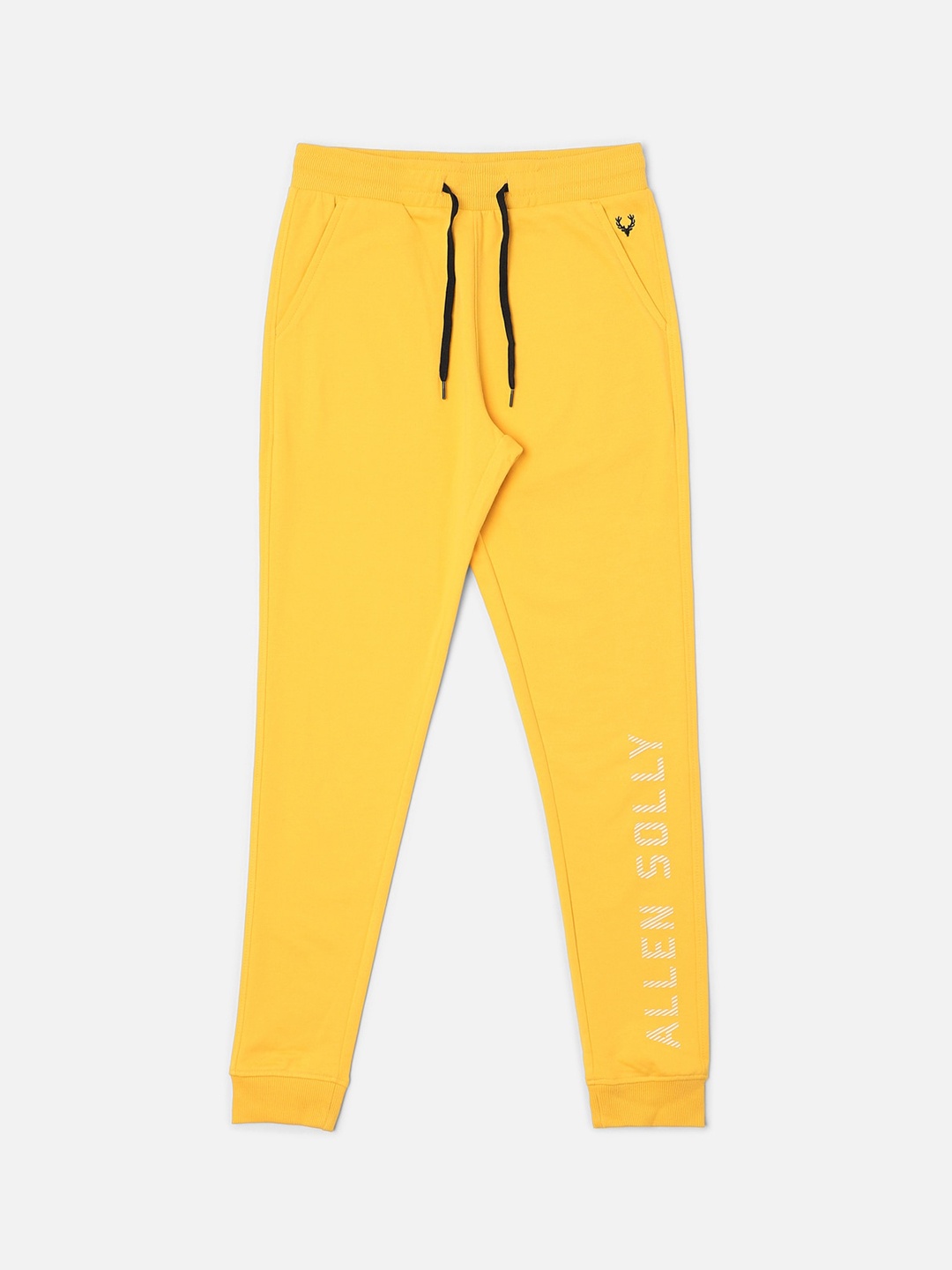 

Allen Solly Junior Boys Typography Printed Mid Rise Jogger, Yellow