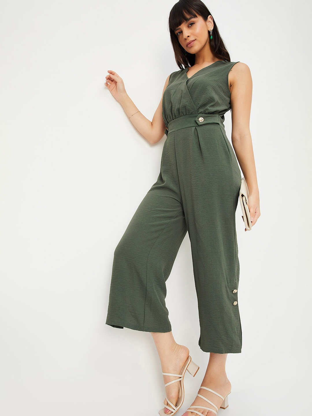 

max Basic Solid Jumpsuit, Olive
