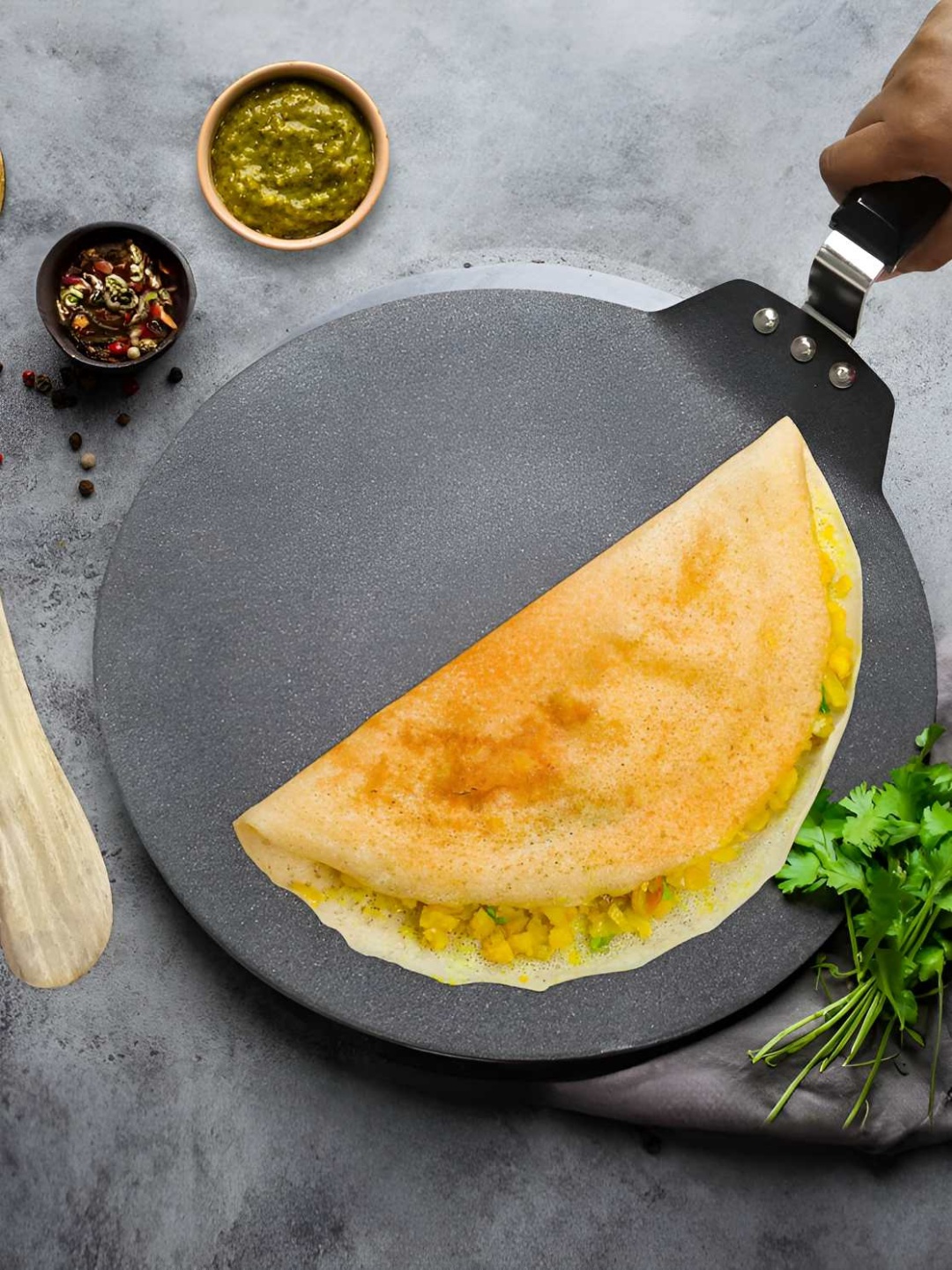 

Solara Non-Stick Aluminium Dosa Tawa, Black