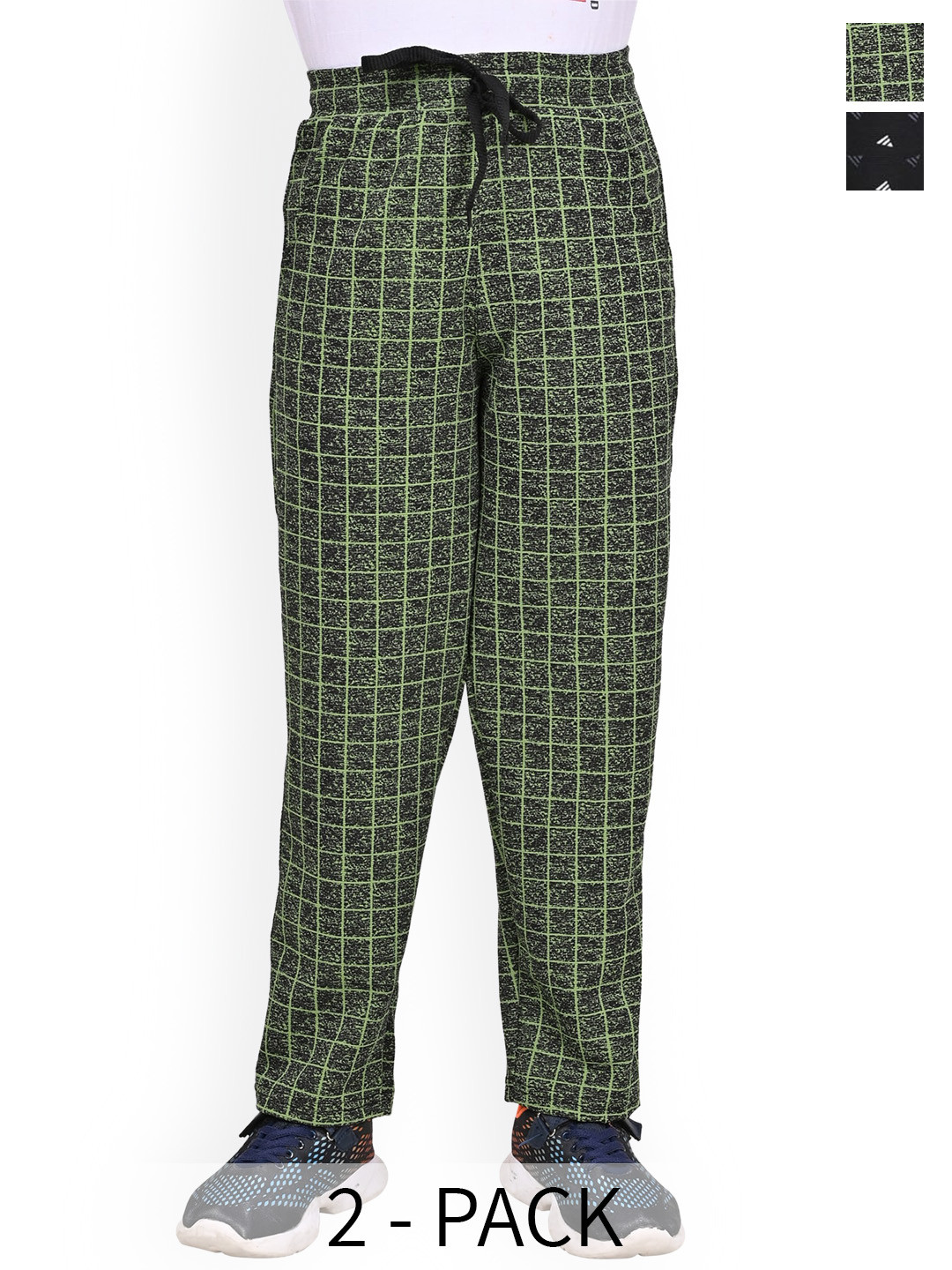 

BAESD Boys Pack Of 2 Printed Mid-Rise Track Pants, Black
