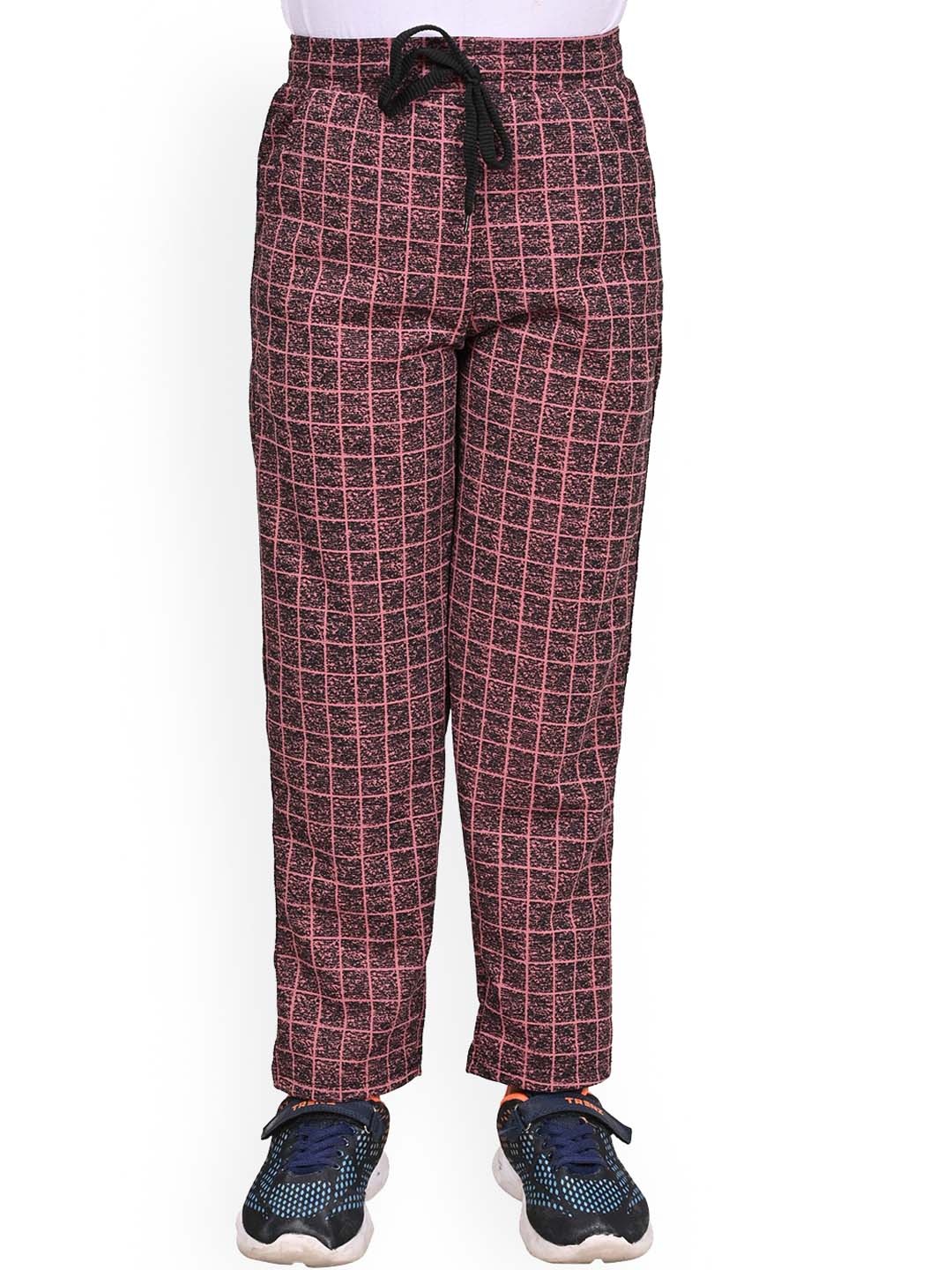 

BAESD Boys Checked Mid-Rise Dry Fit Track Pants, Maroon