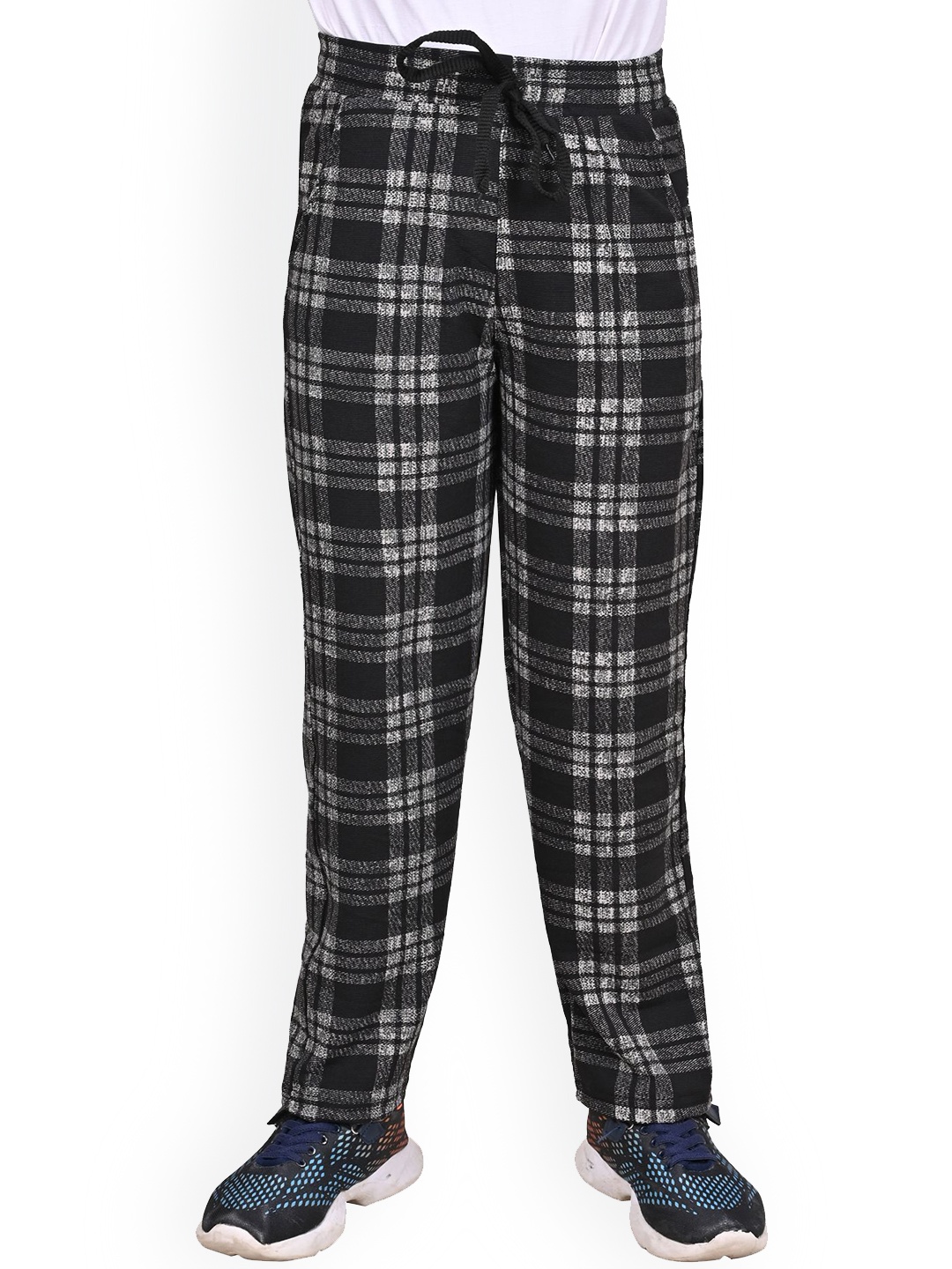 

BAESD Boys Two Pocket Checked Dry-Fit Track Pants, Grey