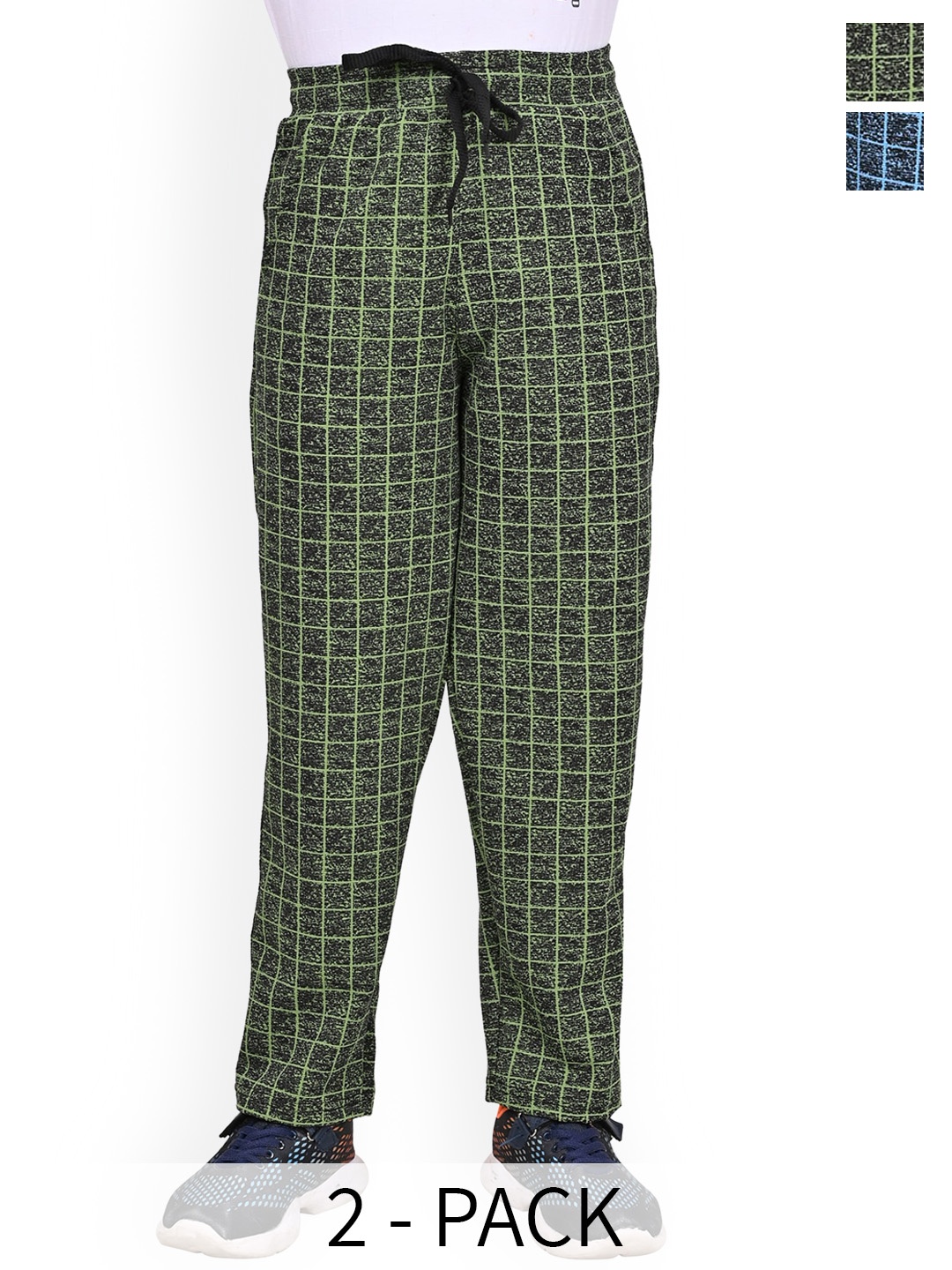 

BAESD Boys Pack Of 2 Checked Track Pant, Brown