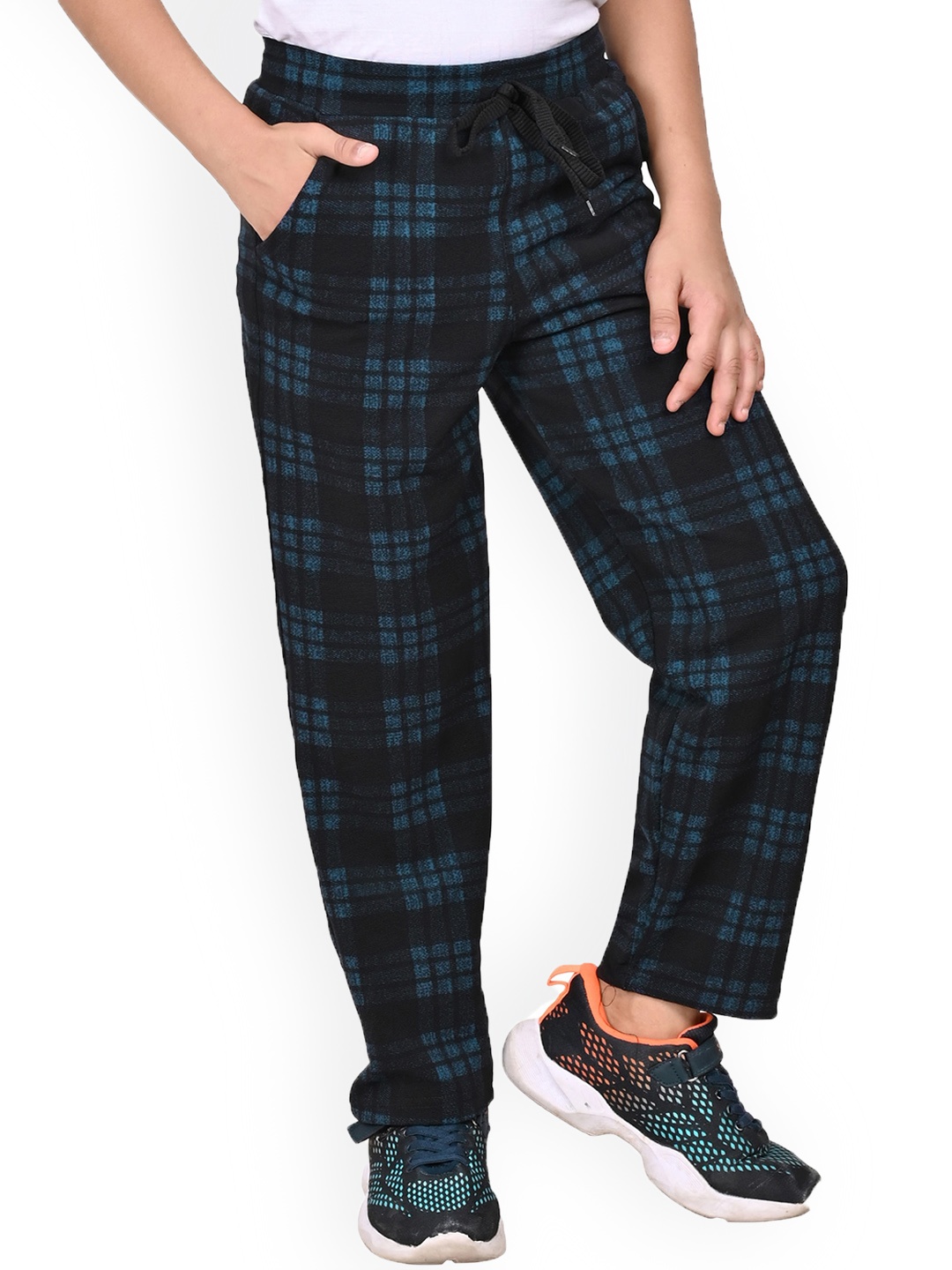 

BAESD Boys Pack Of 2 Checked Dry-Fit Track Pants, Blue