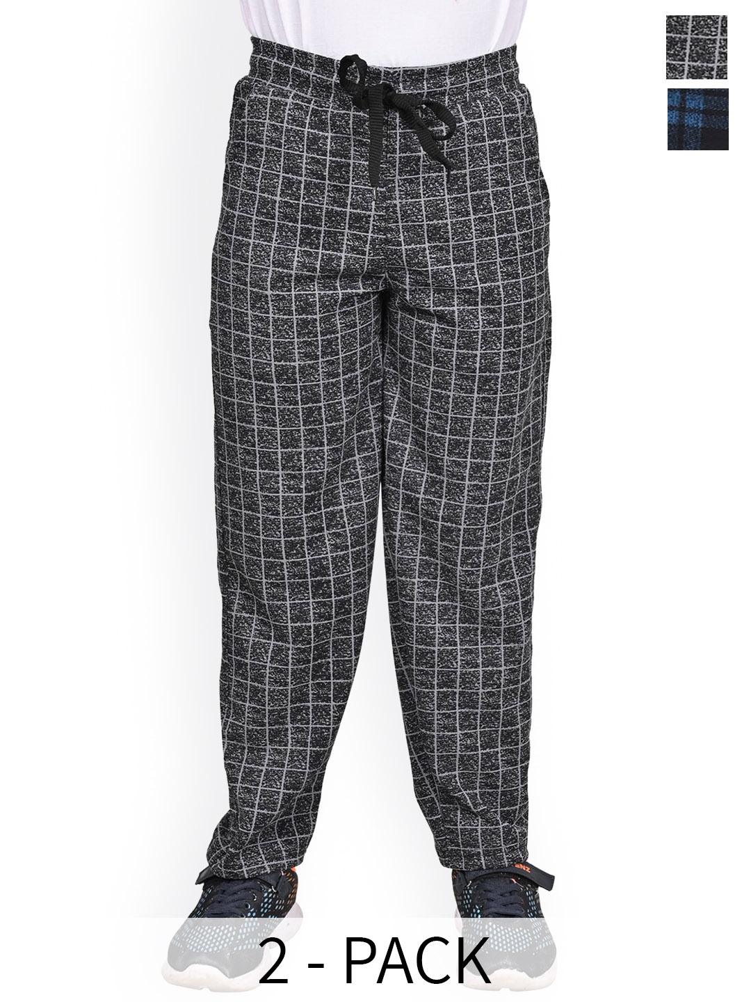 

BAESD Boys Pack Of 2 Printed Mid Rise Track Pants, Black