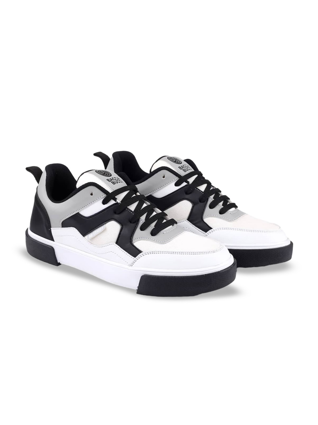 

bacca bucci Men Colourblocked PU Sneakers, Black