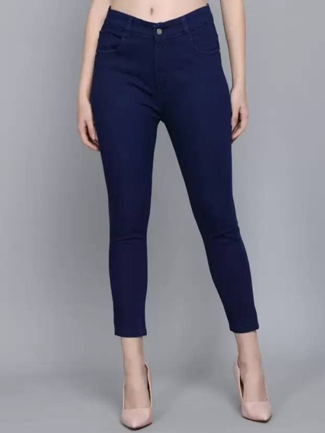 

BAESD Comfort Women High-Rise Slash Knee Cotton Jeans, Black