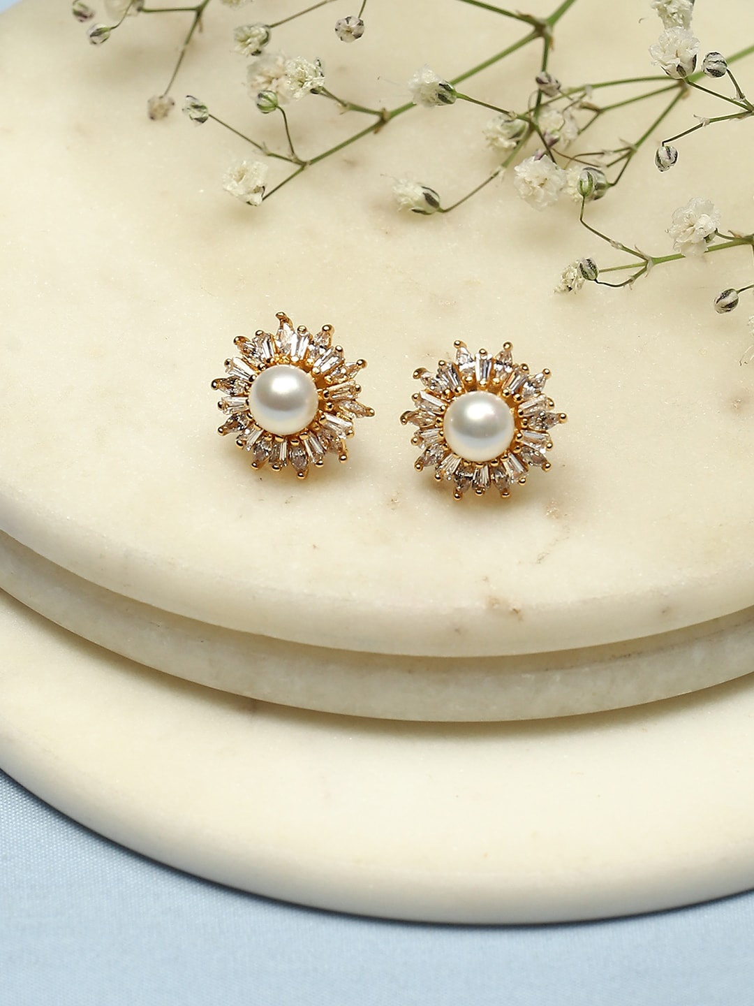 

Biba Gold-Plated Contemporary Studs Earrings