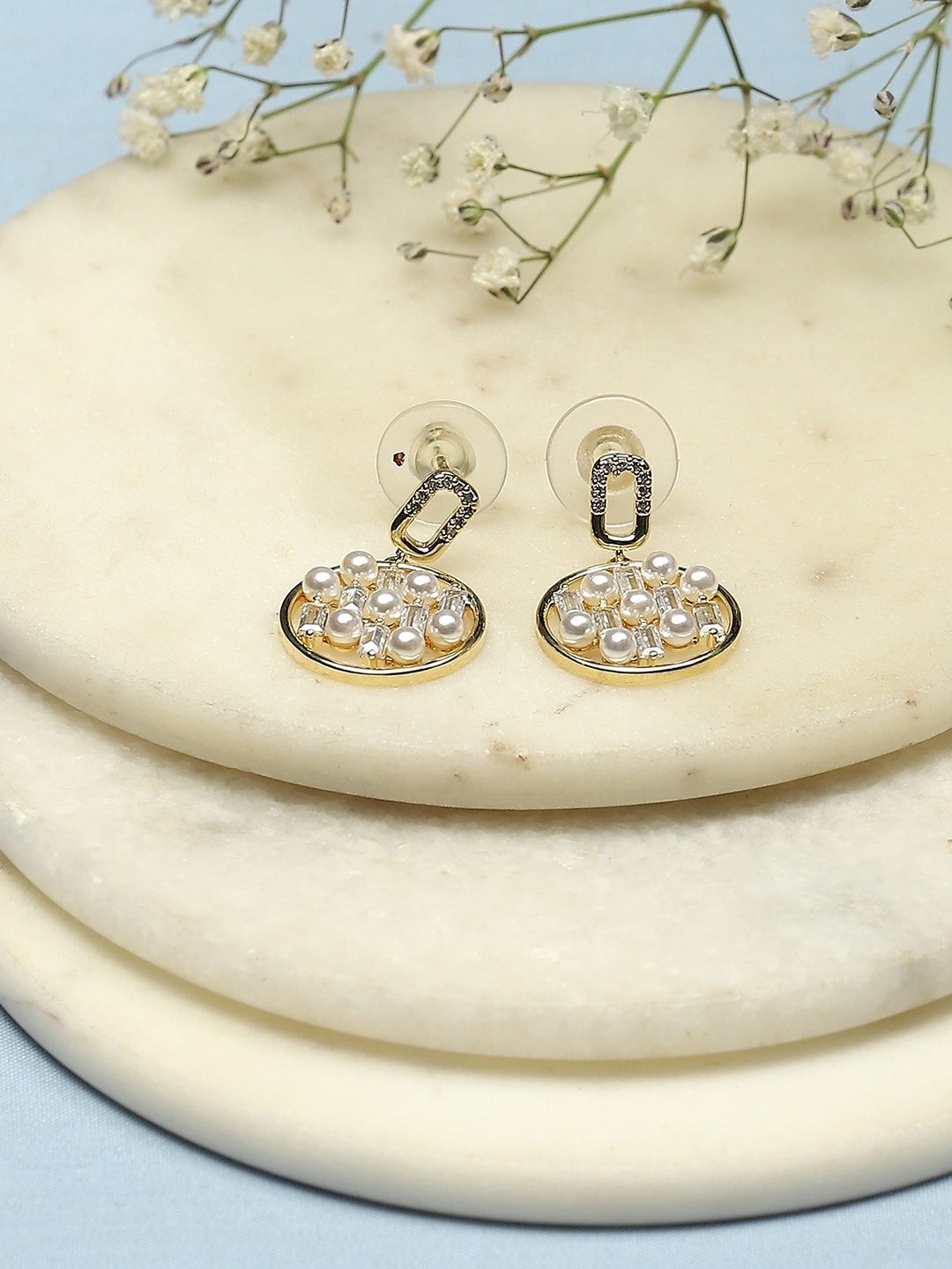 

Biba Gold-Plated Contemporary Drop Earrings