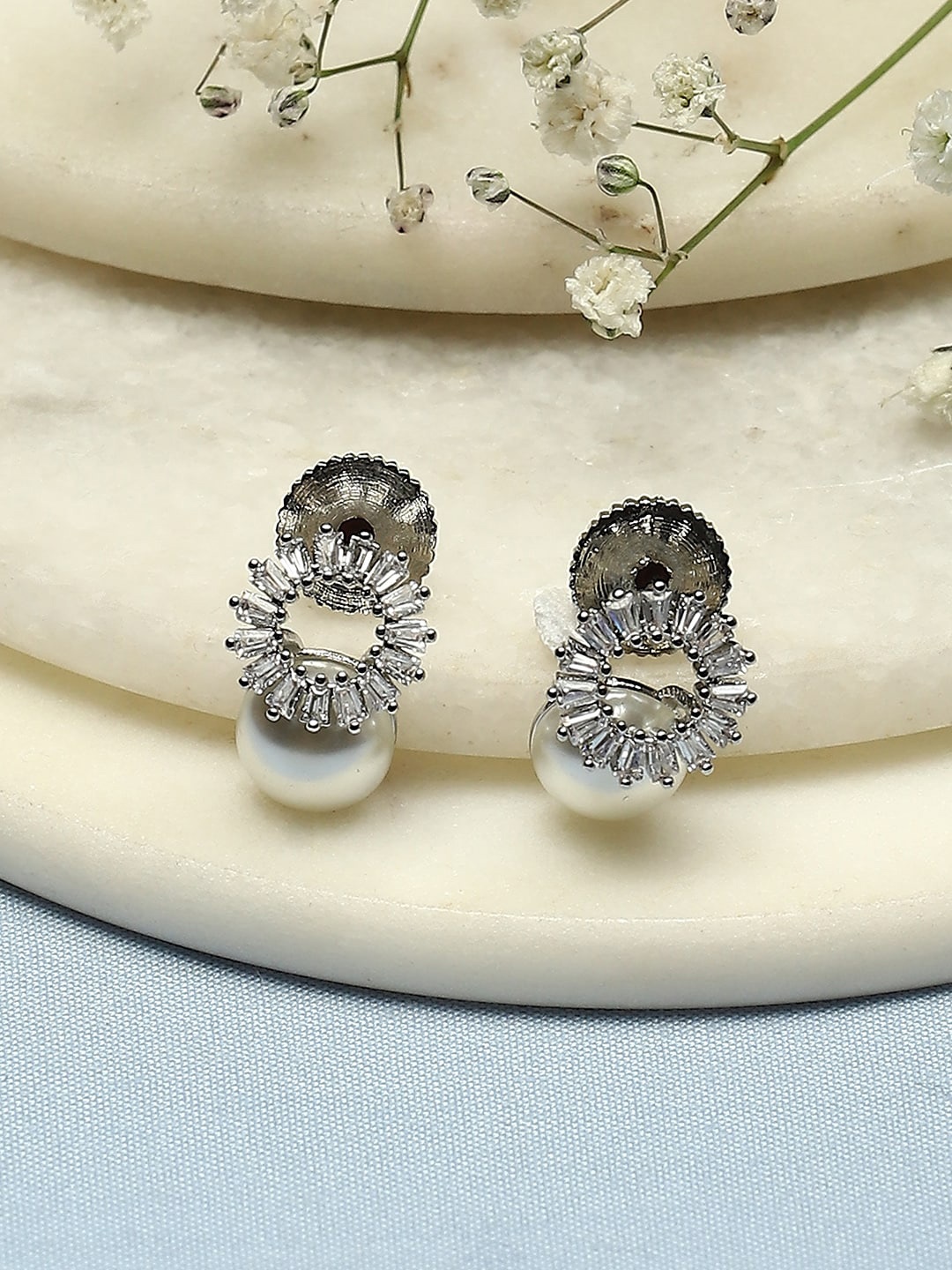 

Biba Silver-Plated Contemporary Studs Earrings