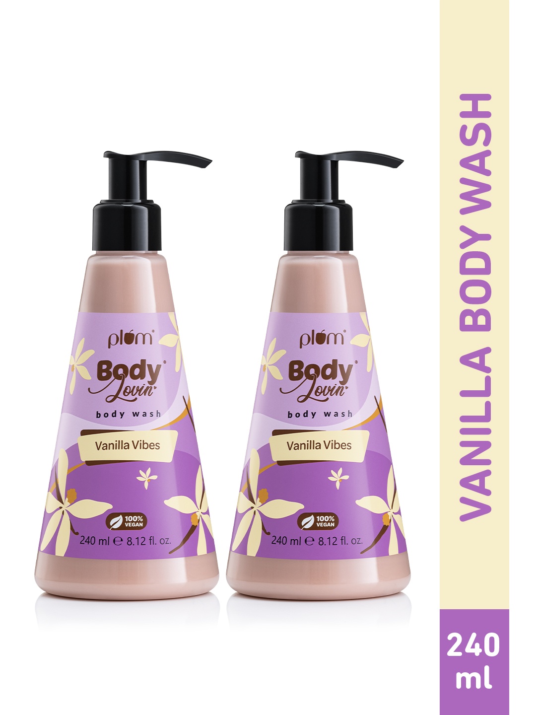 

Plum Set of 2 BodyLovin Vanilla Vibes Shower Gel - 240ml each, Purple