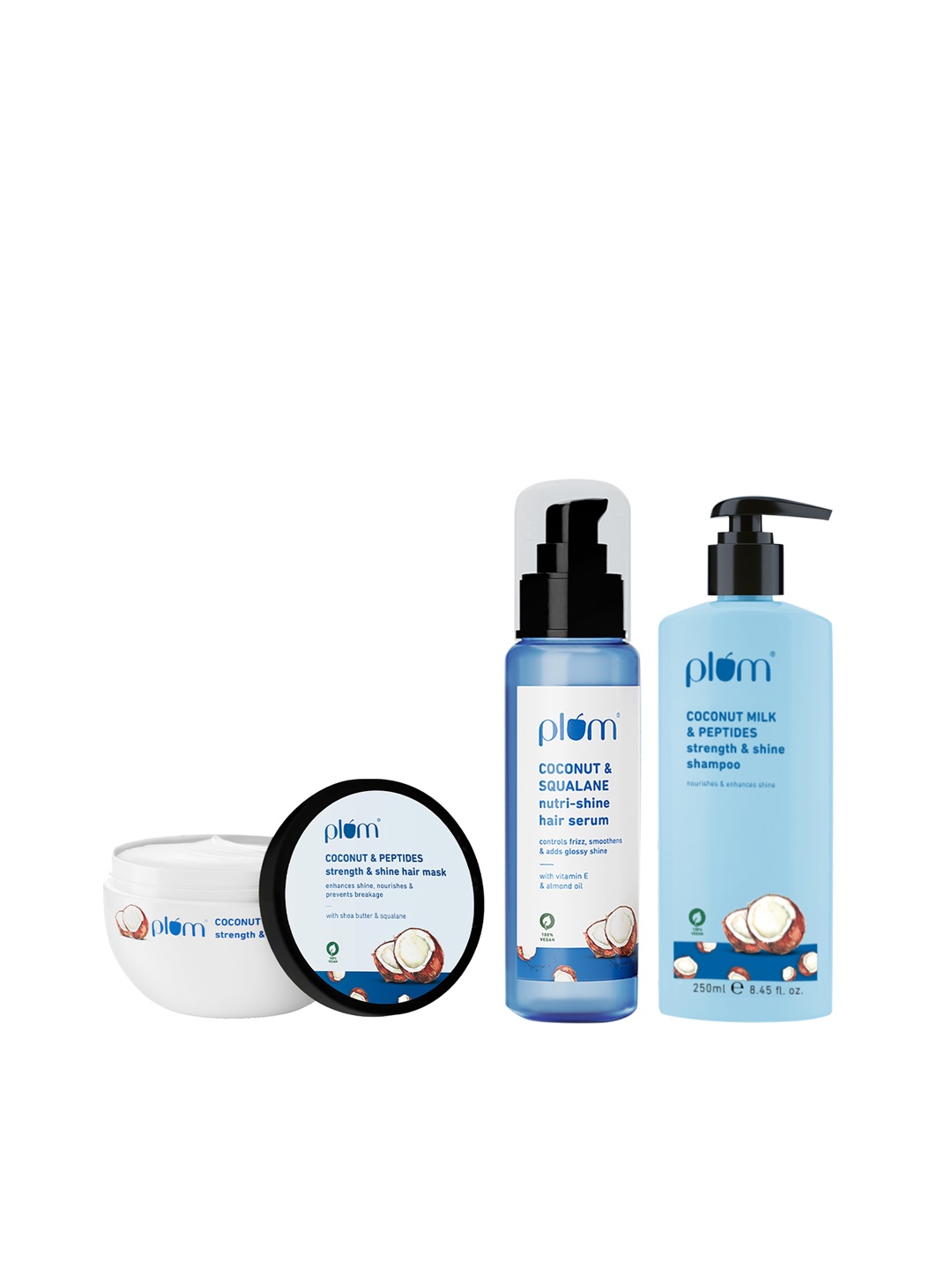

Plum Coconut & Peptides Hair Care Combo, Blue