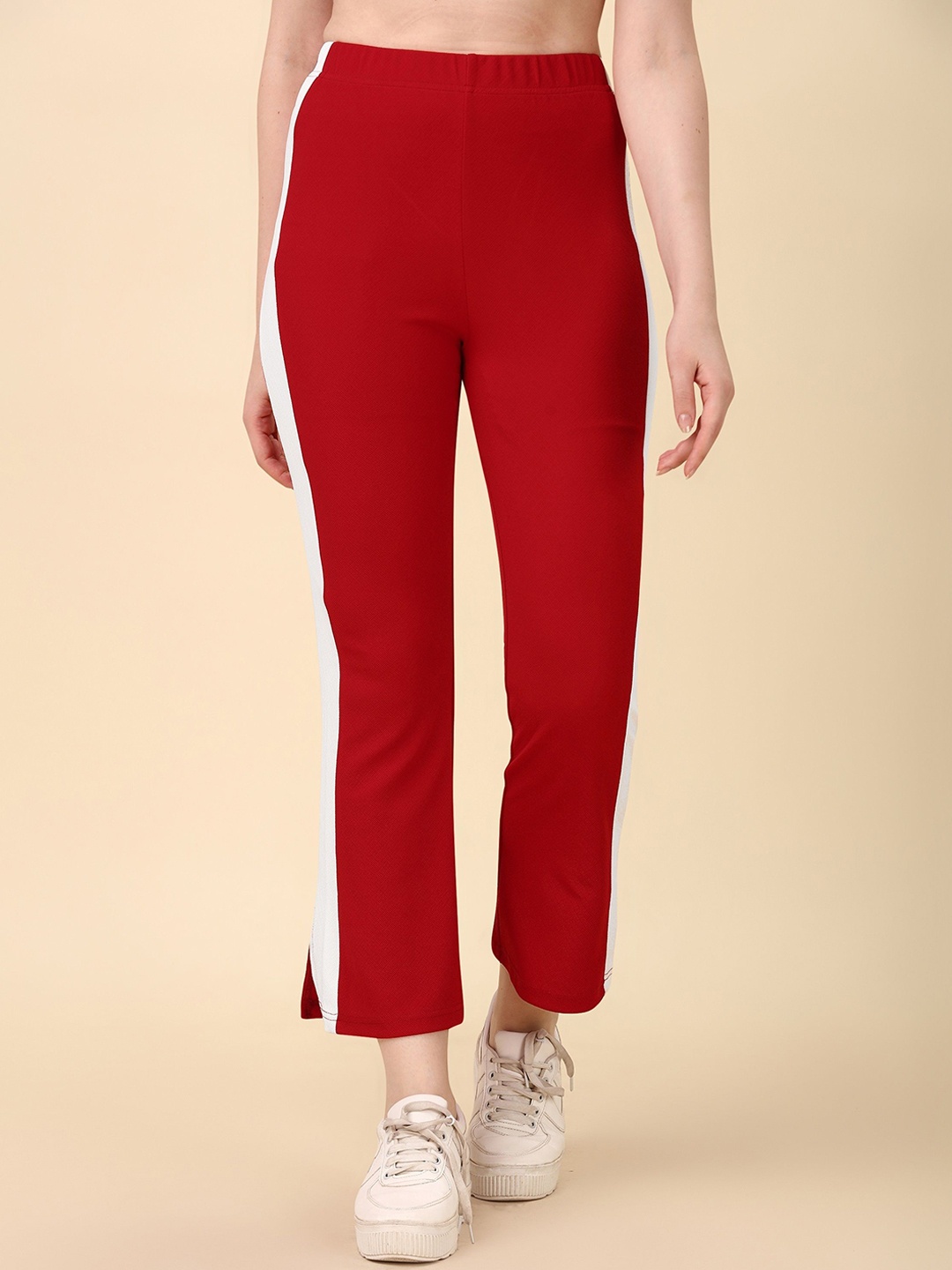 

KALINI Women Relaxed Mid-Rise Trouser, Red