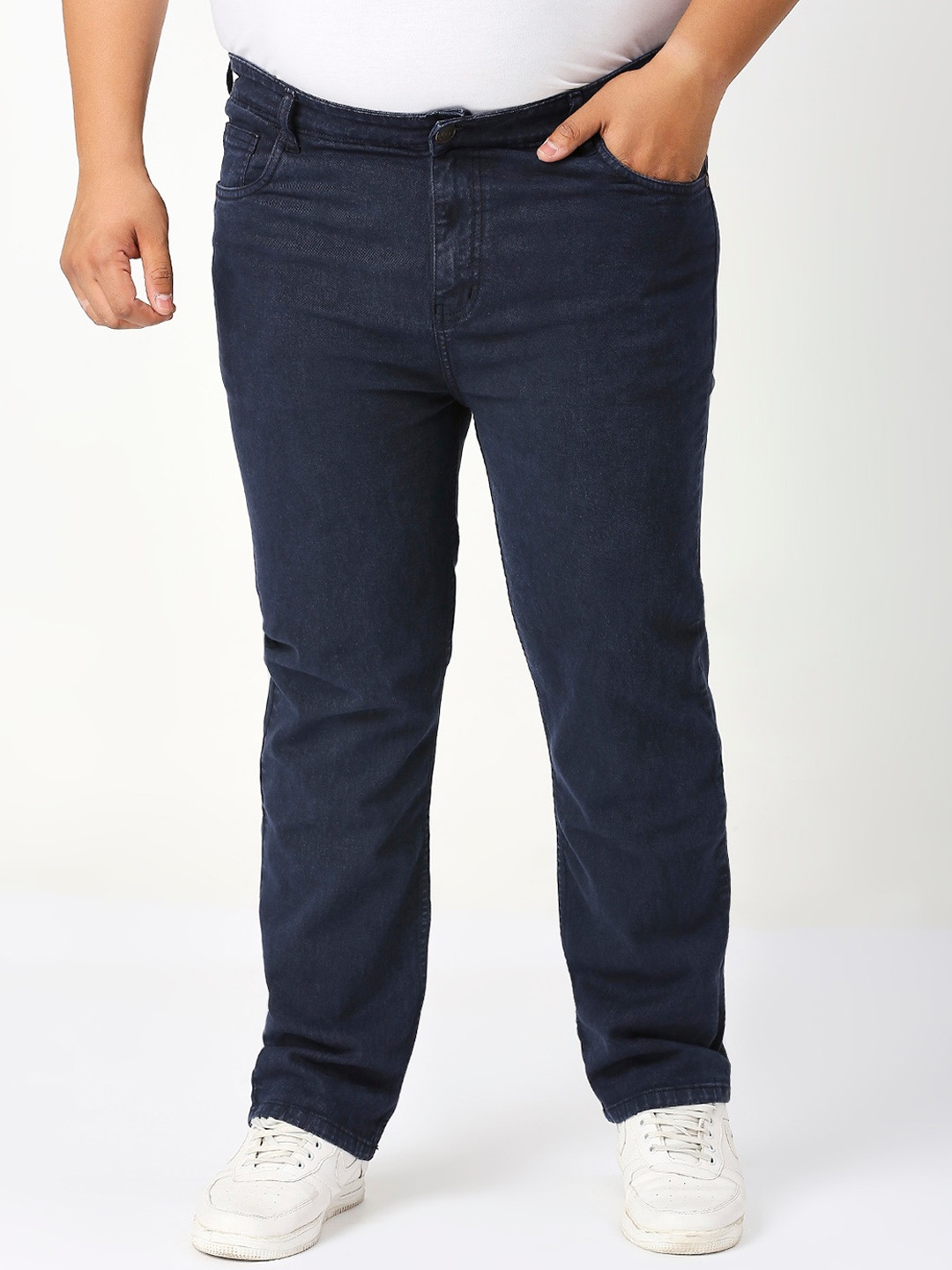 

ZUSH Men Plus Size Comfort Stretchable Mid-Rise Jeans, Blue