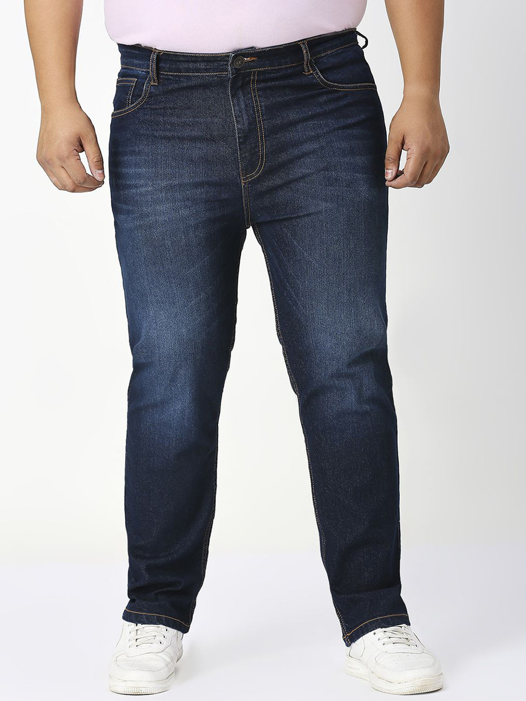 

ZUSH Men Plus Size Comfort Light Fade Stretchable Jeans, Blue