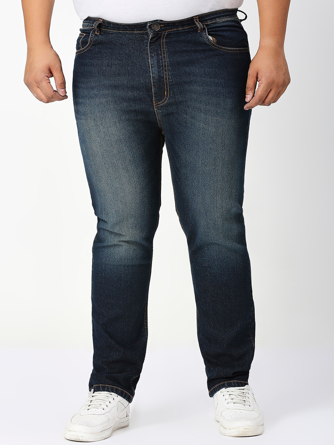 

ZUSH Men Plus Size Comfort Light Fade Stretchable Jeans, Blue
