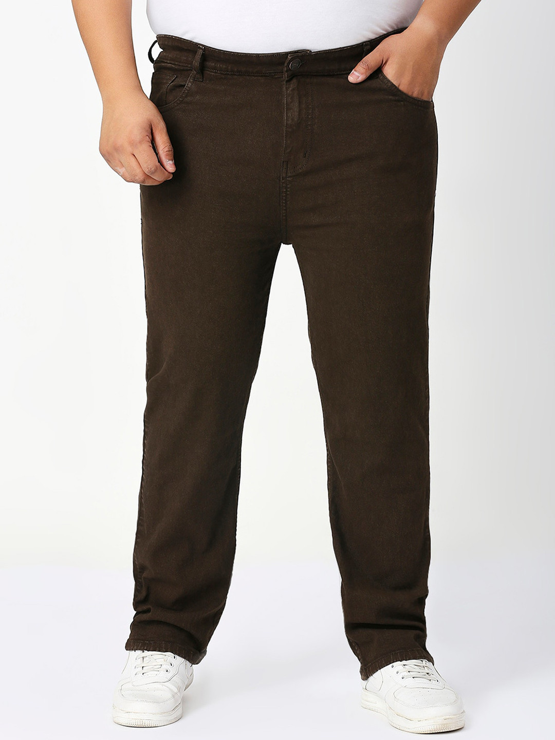 

ZUSH Men Plus Size Comfort Stretchable Jeans, Brown