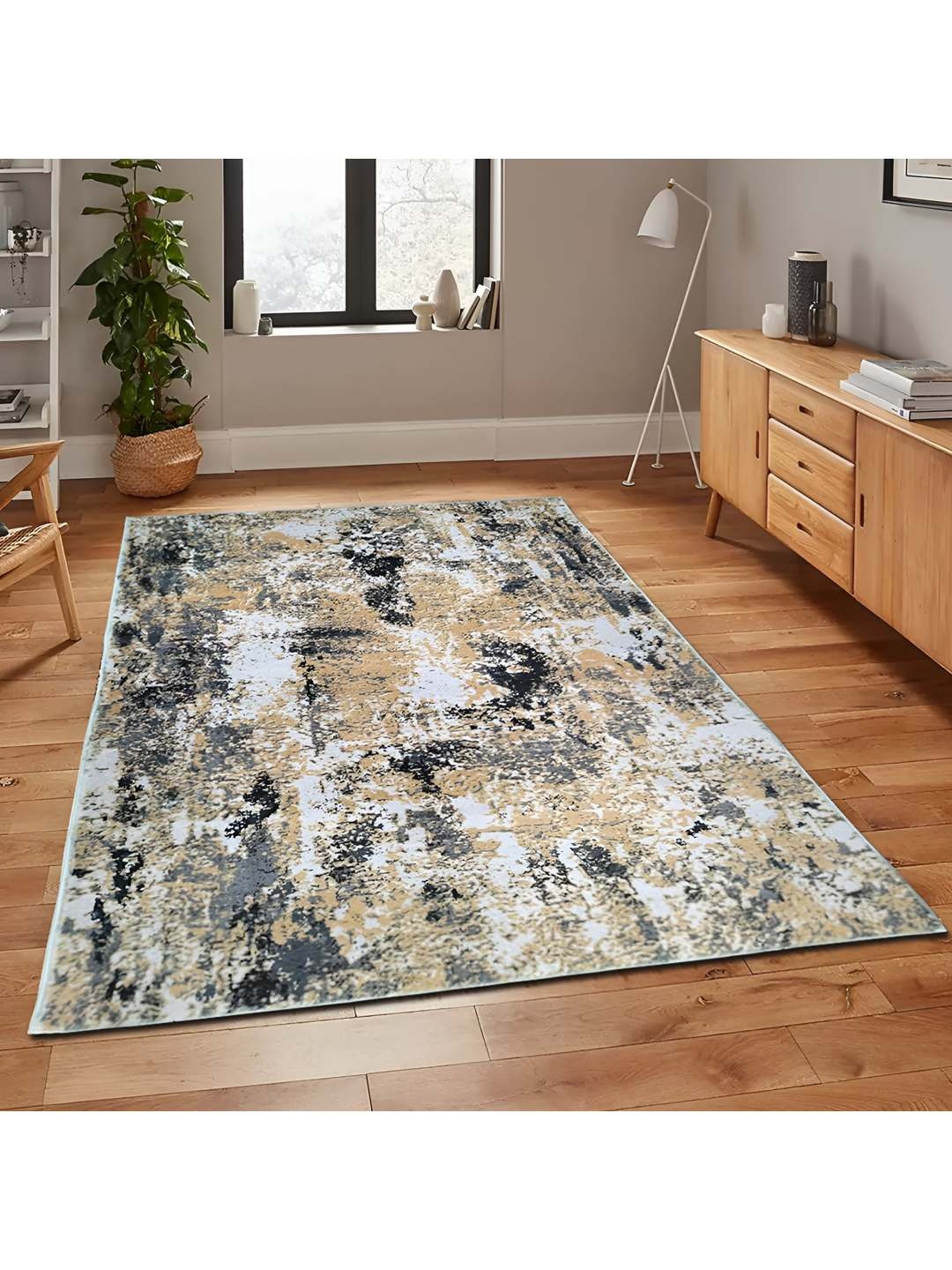 

Sapana Carpet-Mats Rio Brown & White Printed Anti Skid Rectangle Contemporary Carpet