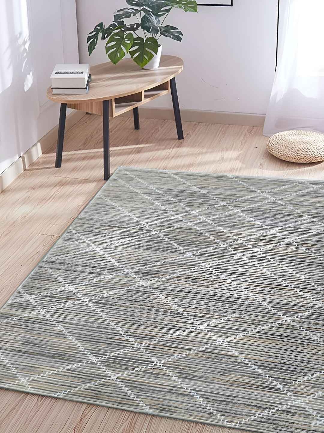 

Sapana Carpet-Mats Rio Beige & Grey Geometric Printed Anti Skid Rectangle Contemporary Carpet